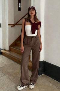 Tailored Straight Work Pants for Spring and Autumn Elegance 2