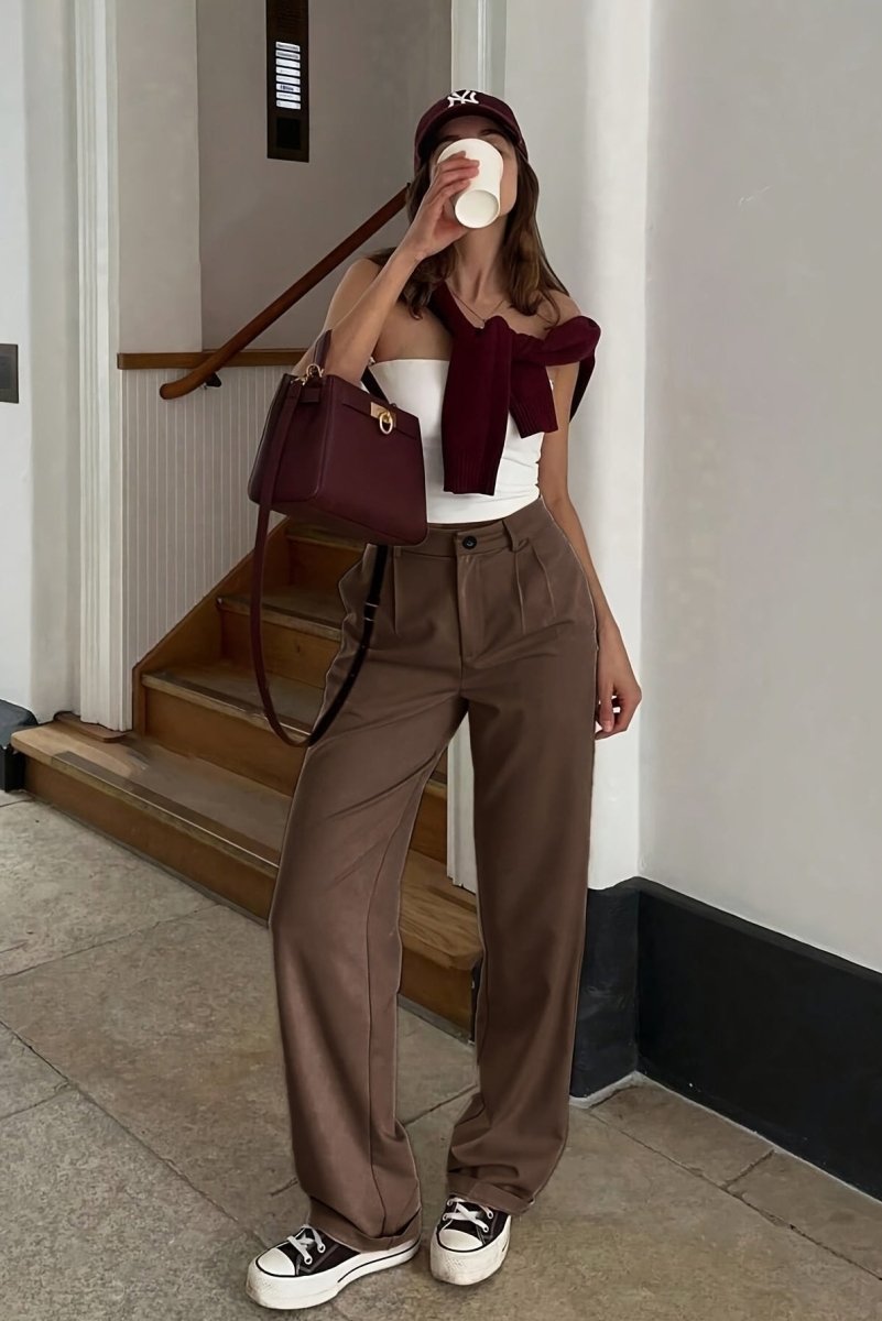 Tailored Straight Work Pants for Spring and Autumn Elegance 4