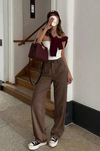 Tailored Straight Work Pants for Spring and Autumn Elegance 4