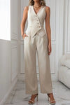 Tailored Two-Piece Pantsuit Set for Sophisticated Style 0