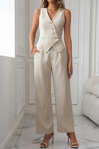Tailored Two-Piece Pantsuit Set for Sophisticated Style 0
