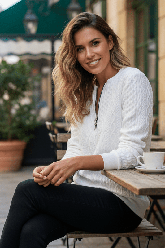 Textured Half Zip Sweater for Effortless Comfort and Style 2