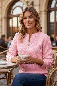 Textured Half Zip Sweater for Effortless Comfort and Style 4