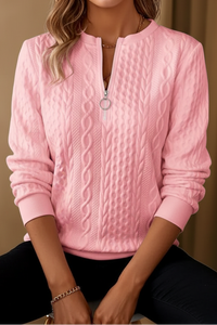 Textured Half Zip Sweater for Effortless Comfort and Style 6