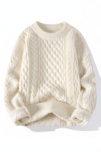 Textured Knit Crewneck Sweater for Effortless Style and Comfort 0