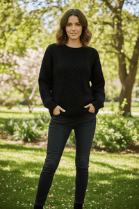 Textured Knit Crewneck Sweater for Effortless Style and Comfort 2