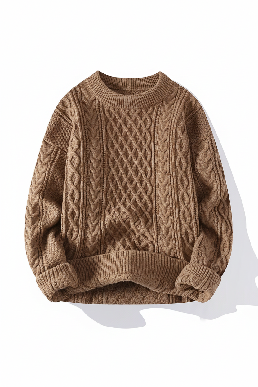 Textured Knit Crewneck Sweater for Effortless Style and Comfort 6