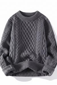 Textured Knit Crewneck Sweater for Effortless Style and Comfort 7
