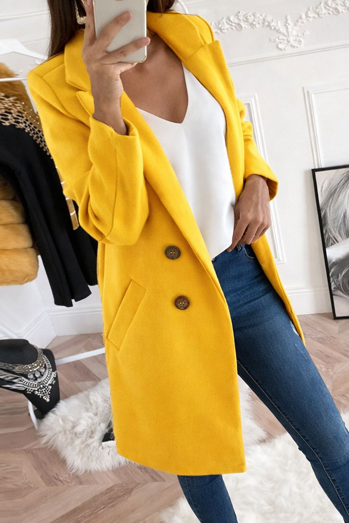 Timeless Jazz Mantel Coat with Elegant Collar and Utility Pockets 0