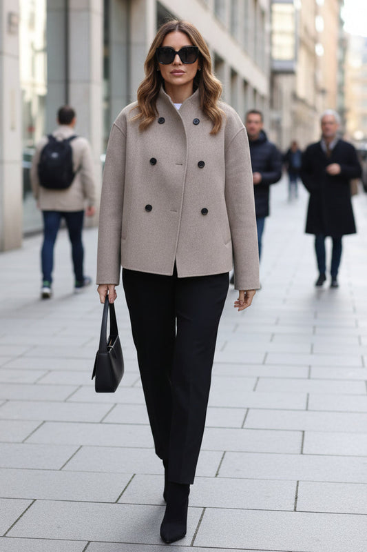 Timeless Short Wool Coat for Effortless Style and Sophistication 0