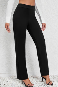 Timeless Straight-Leg Pants in Smooth Fabric for Effortless Versatility 0