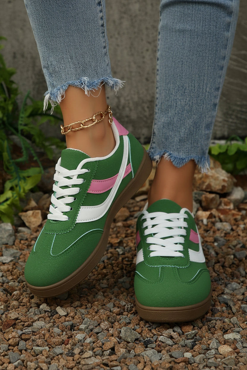 Trendy Casual Sneakers - Comfortable Lace-Up Breathable Tennis Shoes 2