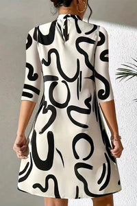 Trendy Print Dress with 3/4 Sleeves for Effortless Style and Comfort 4