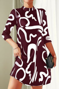 Trendy Print Dress with 3/4 Sleeves for Effortless Style and Comfort 5