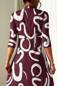 Trendy Print Dress with 3/4 Sleeves for Effortless Style and Comfort 6