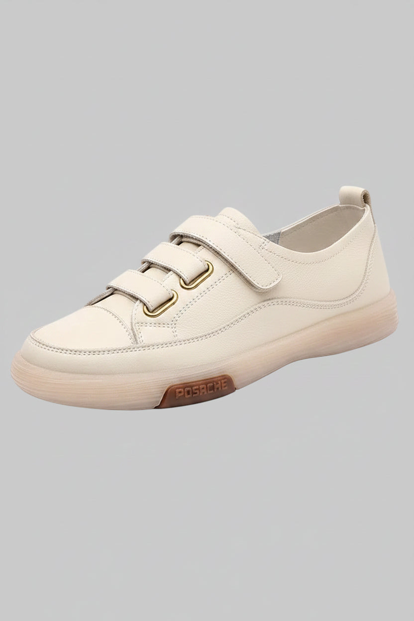 Trendy Women's Genuine Leather Sneakers - Comfortable Soft Sole for Spring & Summer 0