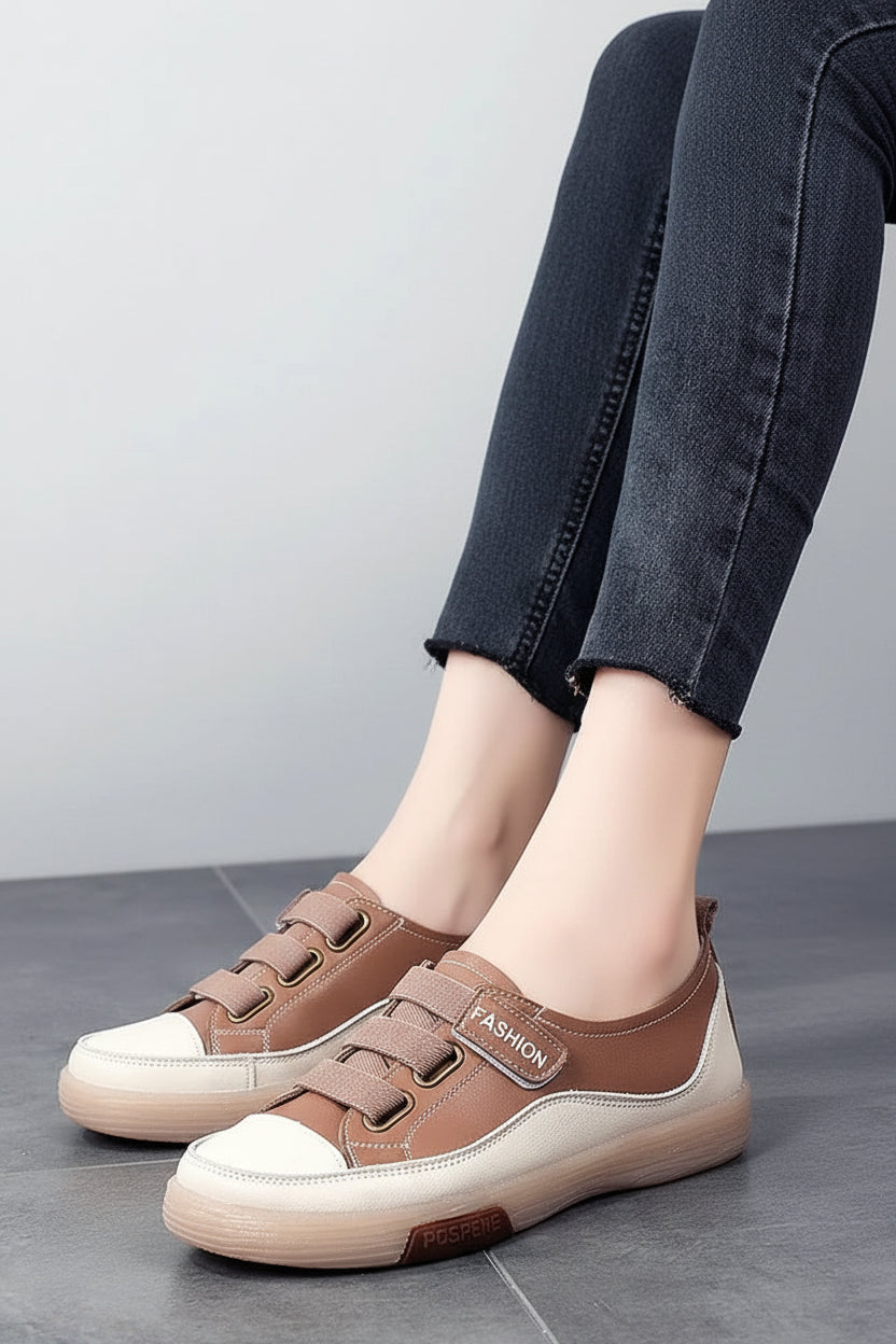 Trendy Women's Genuine Leather Sneakers - Comfortable Soft Sole for Spring & Summer 1