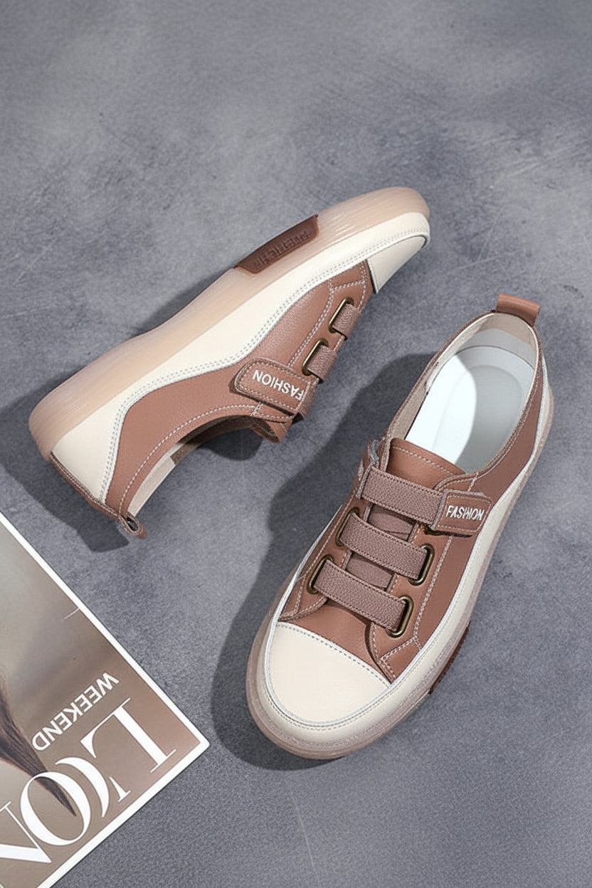 Trendy Women's Genuine Leather Sneakers - Comfortable Soft Sole for Spring & Summer 11