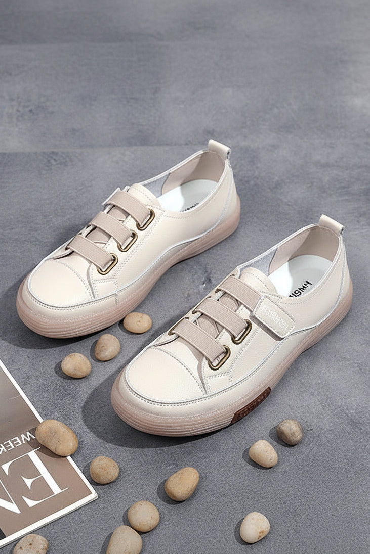 Trendy Women's Genuine Leather Sneakers - Comfortable Soft Sole for Spring & Summer 6