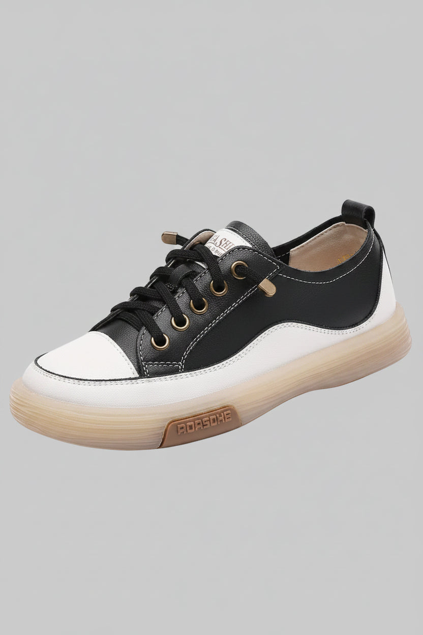 Trendy Women's Genuine Leather Sneakers - Comfortable Soft Sole for Spring & Summer 9