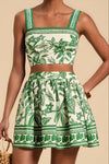 Tropical Cami and Color-Matched Skirt Set for Effortless Style 0