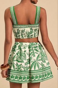 Tropical Cami and Color-Matched Skirt Set for Effortless Style 1