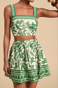 Tropical Cami and Color-Matched Skirt Set for Effortless Style 4