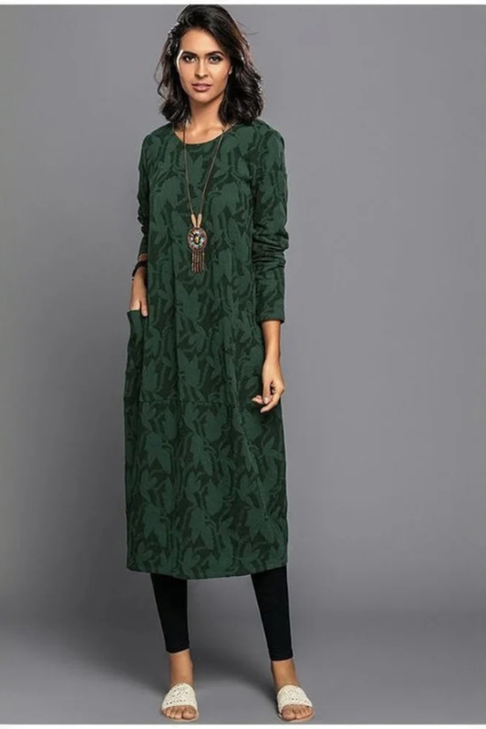 Cozy Floral Midi Dress