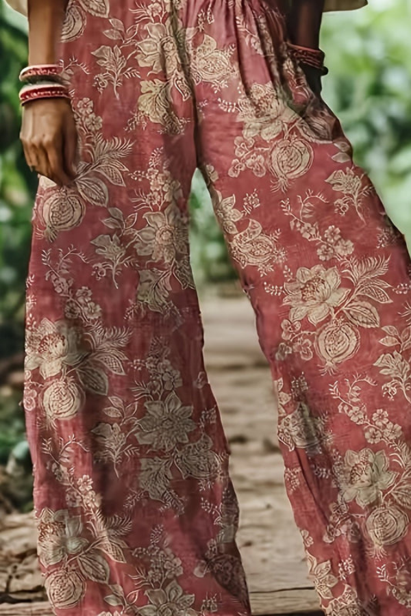 Floral Cropped Summer Pants Vintage
