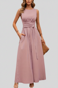 Casual Pleated Square-Neck Midi Dresses