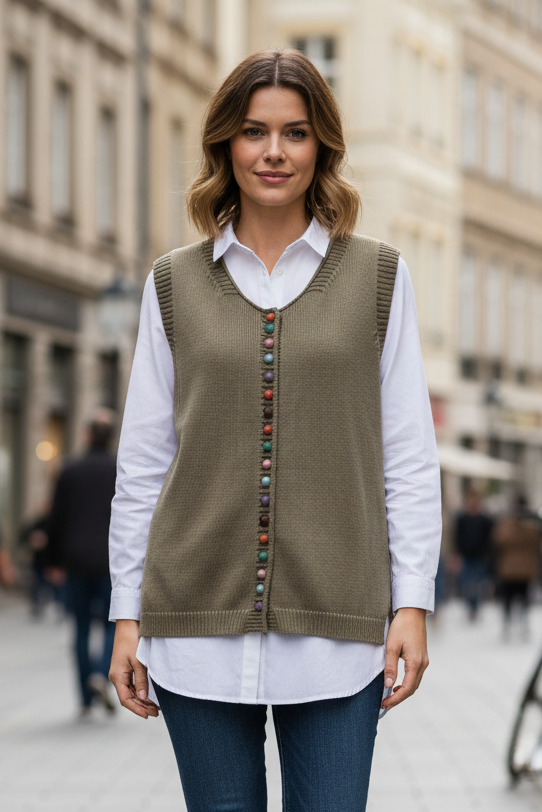 Buttoned Detail Sweater