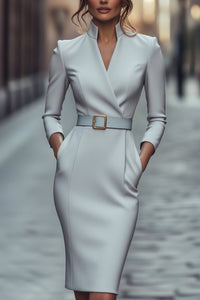 Urban Black Sheath Dress with Refined Fastening and Movement 9