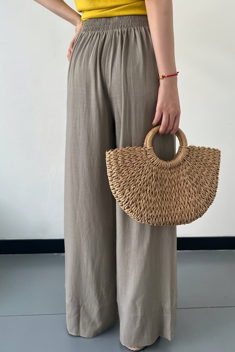 Versatile Linen Trousers with Pocket Detail for Effortless Work Style 2