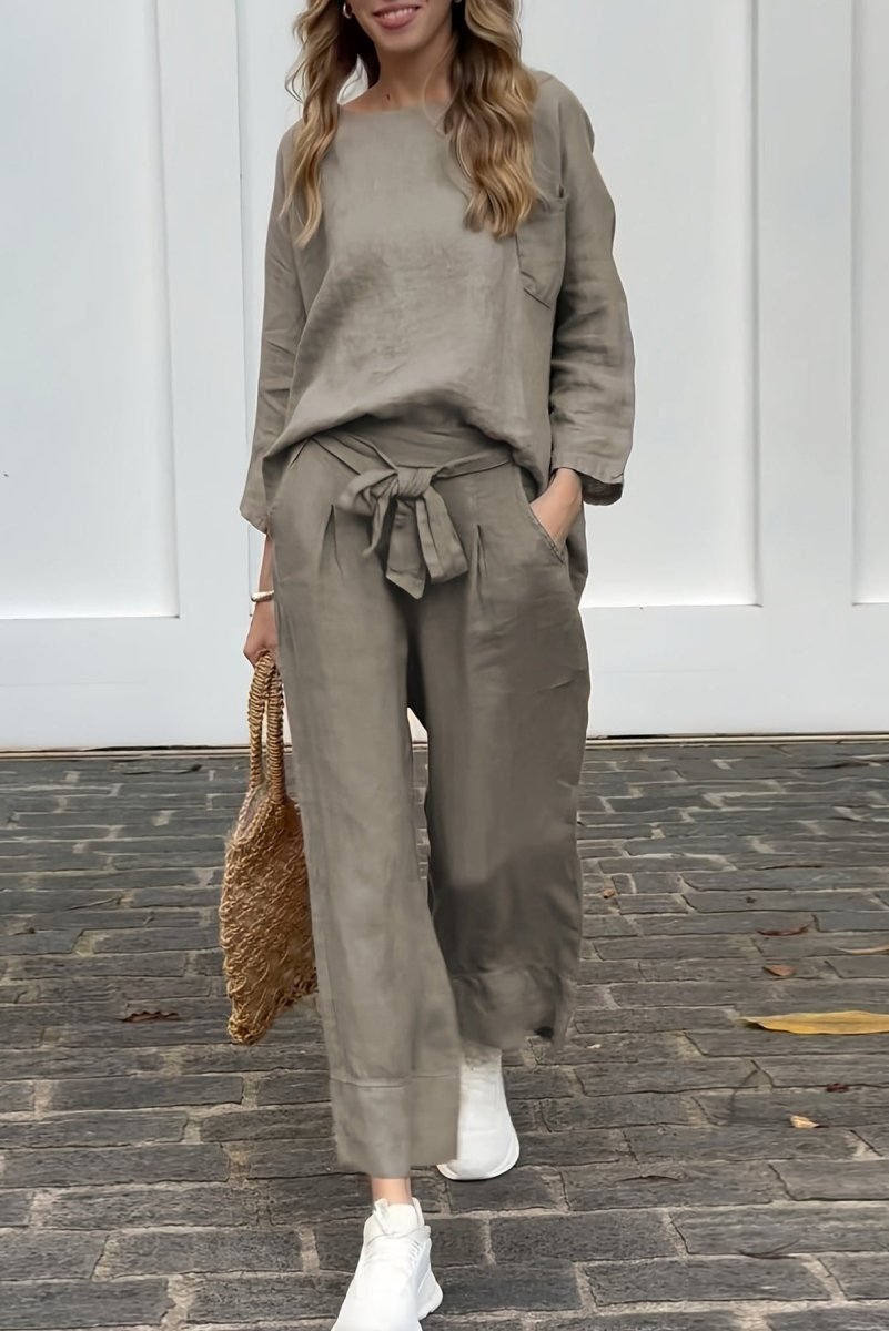 Versatile Linen Trousers with Pocket Detail for Effortless Work Style 4