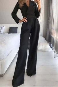 Versatile V-Neck Jumpsuit for Effortless Style and Comfort 0