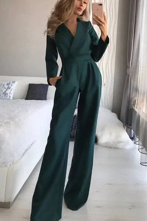 Versatile V-Neck Jumpsuit for Effortless Style and Comfort 3