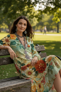 Vintage Boho V-Neck Maxi Dress for Effortless Summer Style 2
