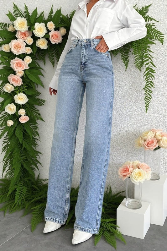 Vintage Stretch Slim Straight Jeans with Timeless Comfort and Style 0