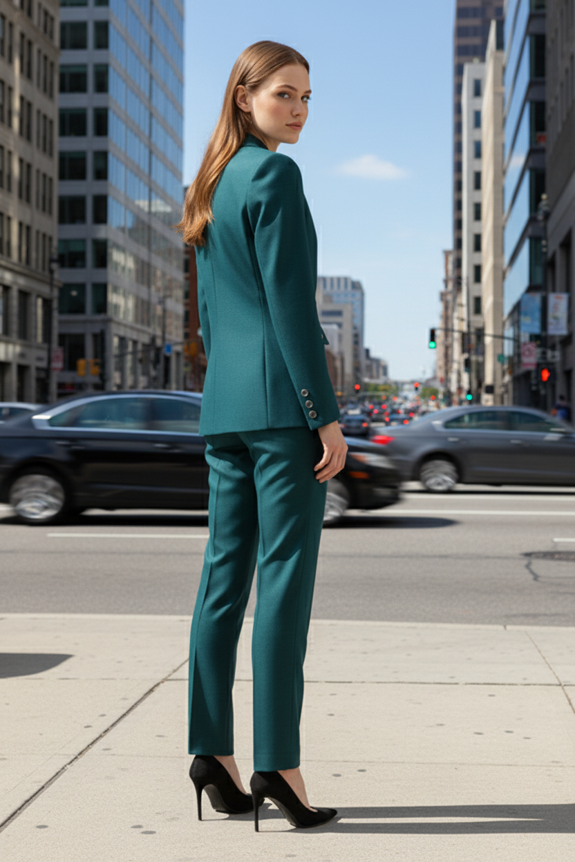 One-Button Blazer & Straight Trouser Set