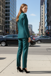 One-Button Blazer & Straight Trouser Set