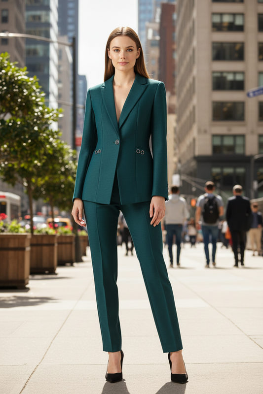 One-Button Blazer & Straight Trouser Set