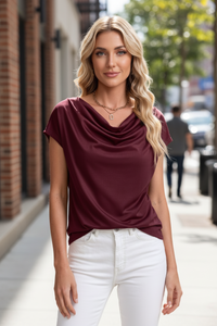 Cowl Neck Draped Blouse