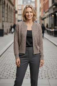 Women's Textured Zip Cardigan