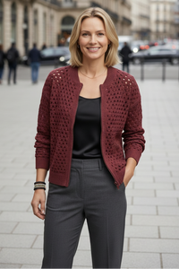 Women's Textured Zip Cardigan