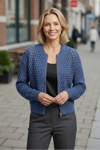 Women's Textured Zip Cardigan