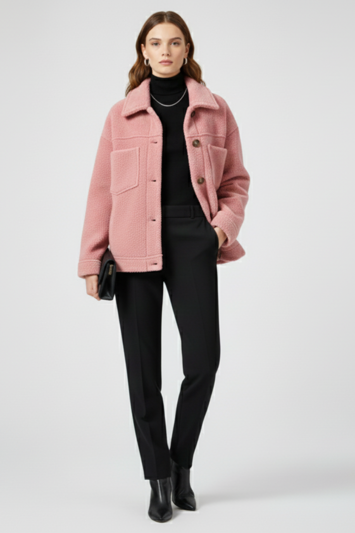 Button-Front Jacket with Generous Pockets