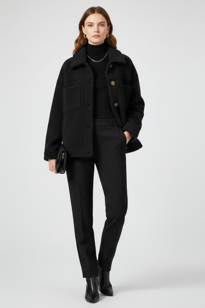 Button-Front Jacket with Generous Pockets