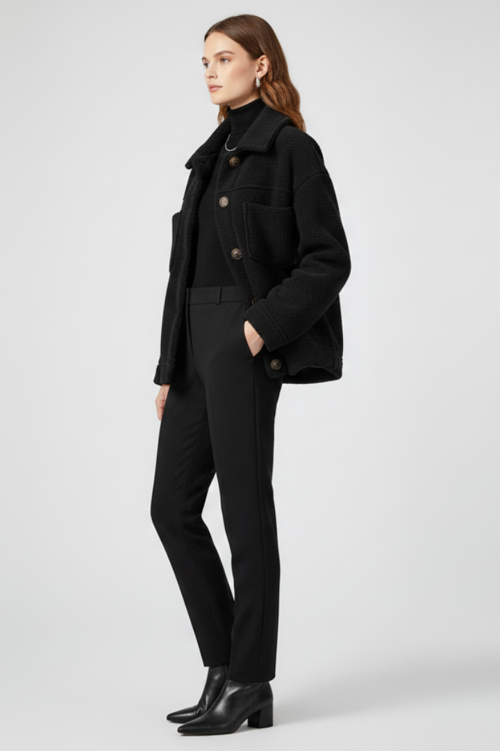 Button-Front Jacket with Generous Pockets
