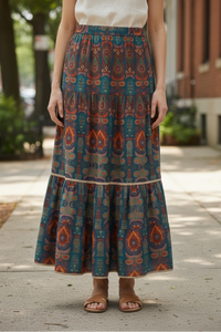 Tiered Maxi Skirt with Elastic Waist