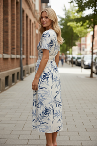 Floral V-Neck Midi Dress